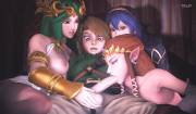Link, Zelda, Palutena &Amp;Amp;Amp; Lucina, [The Legend Of Zelda / Super Smash Bros.]