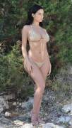 Demi Sizzled In The Tiny Bikini Bikini Which Just About Managed To Contain Her Ample ...