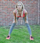 Melissa Reeves Hot Workout In The Garden