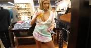 August Ames Loves Shopping &Amp;Amp;Amp; Flashing [Gif]