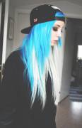 Neon Blue &Amp;Amp;Amp; White Hair