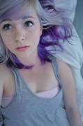 Cute &Amp;Amp;Amp; Innocent Girl W/ Blue &Amp;Amp;Amp; Purple Hair