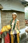 Peace Corps Volunteer Participating In Yap Day Celebration, Yap Island, Micronesia. ...