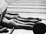 The Wife Of Photographer Jacques-Henri Lartigue, Bibi, And Denise Grey Sunbathing ...