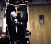 Collared. Chained To The Ceiling. Strapped. Gagged. Drooling On My Rug.