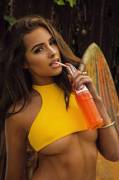 Olivia Culpo With Some Orange Soda