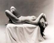 &Amp;Quot;Nude Laying On Pedestal&Amp;Quot; Photographed By Andre De Dienes (1955)