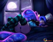 Princess Luna (Best Princess) Slipping Off Her Panties And Fingering Herself On A ...
