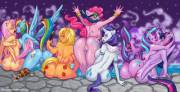 Fluttershy X Rainbow Dash X Applejack X Pinkie Pie X Rarity X Starlight Glimmer X ...