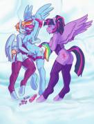 Twiglight And Windy Whistles Toying With Their Pet Rainbow Dash (Mlpfwb) [My Little ...