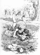 Breaking His Fall - Illustration By Martin Van Maele (C. 1905)
