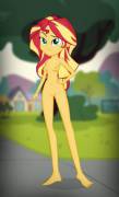 Sunset Shimmer Sometimes Forgets That She Needs To Wear Clothes When Out And About ...