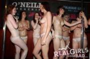Topless British Girls On Stage During A Wet T-Shirt Contest In Tenerife