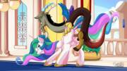 Discord Taking Celestia From Behind (Artist: Mysticbeta)