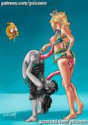 Wii Fit Trainer Showing Rosalina How Flexible She Is [Nintendo, Super Mario Bros.] ...