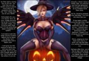 Becoming A Witch's Love Slave [Female, Witch, Wings, Cleavage, Gloves, Stockings, ...