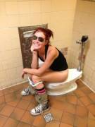 I Guess It's Ok, To Wear Sun Glasses On The Toilet