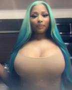 Nicki Minaj - Showing Off Her Huge Rack On Instagram