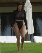 Kim Kardashian Wearing A See-Through Crop Top (Album)