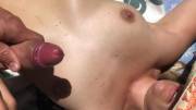 She Asked For Cum On Her Tits - Pressure Was So High It Went Over Her Face And Hat, ...