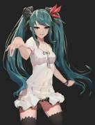 Cool Miku In A Skirt &Amp;Amp;Amp; Thigh-Highs