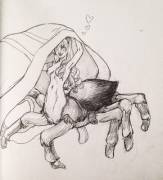 Small Satisfied Spider Stealing....underwear? [From Unknown]