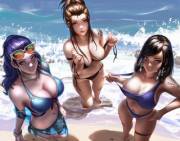 Time For Widowmaker, Brigitte &Amp;Amp;Amp; Pharah To Enjoy The Waters (Liang Xing)
