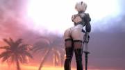 2B Showing Off Her Booty By Noname55