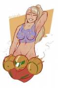 Samus Out Of Her Power Suit