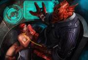 Commander Shepard, Femshep, Is Kneeling Servicing The Shadow Broker As His New Sexslave ...