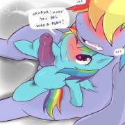Filly Rainbow Dash And Her Dad.