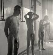 Young Workers Shower At The End Of The Day At The Rubber Factory (Germany 1954, Herbert ...