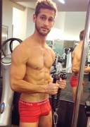Red Abercrombie &Amp;Amp;Amp; Fitch Bulge At The Gym