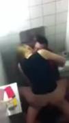 Blonde With A Wide Ass Has Sex In The Toilet Of The Restaurant With Her New Acquaintance ...