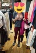 Boobs Out At Dick's Sporting Goods.....