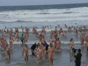 On June 19Th 2011 A Group Of 413 Participants Stripped Off On Rhosilli Beach, South ...