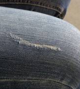 Anyone Know How One Might Distress Jeans To Get A Result Like This? The Woman Asked ...