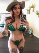 Tattoos And A Green Bikini