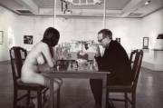 Eve Babitz And Marcel Duchamp Playing Chess At The Pasadena Art Museum, October 18, ...