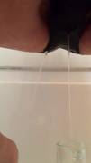Black Panty Pee In A Glass. Not Very Long And My Aim Sucked But The Piss Coming Out ...