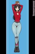Her Own Holy Grails [F Breast Expansion, Animation] [Rin Tohsaka, Fate/Stay Night] ...