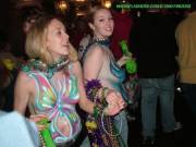 2 Painted Mardi Gras Girls