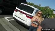 Jordan Carver Filming A Topless Prank