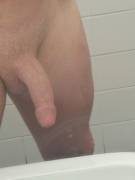 At Work Looking At My Cock In The Mirror. Wish I Could Suck It