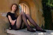 Angie In Black Pantyhose