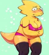 Alphys In Underwear (Lil-Yellow-Kirby)