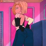 Android 18 Getting Dressed (Twistedgrim)