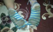 Look How Cute My Petite Little Feet Prints Are In The Bottom Of My Softball Socks! ...