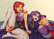 (Starfire) Being A Good Friend And Helping (Raven) With Her Stress (Sane-Person) ...