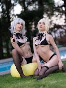 At Your Service! Showing Off Microbikinis For Master [Cosplay Duo By Kerocchi And ...